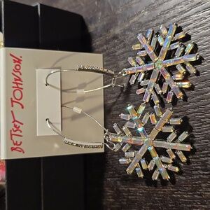 Betsey johnson Snowflake Hoop earrings